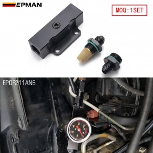 EPMAN Performance Universal Inline AN6 Fuel Filter Billet Aluminium Black 1/8 NPT Port EPOF211AN6