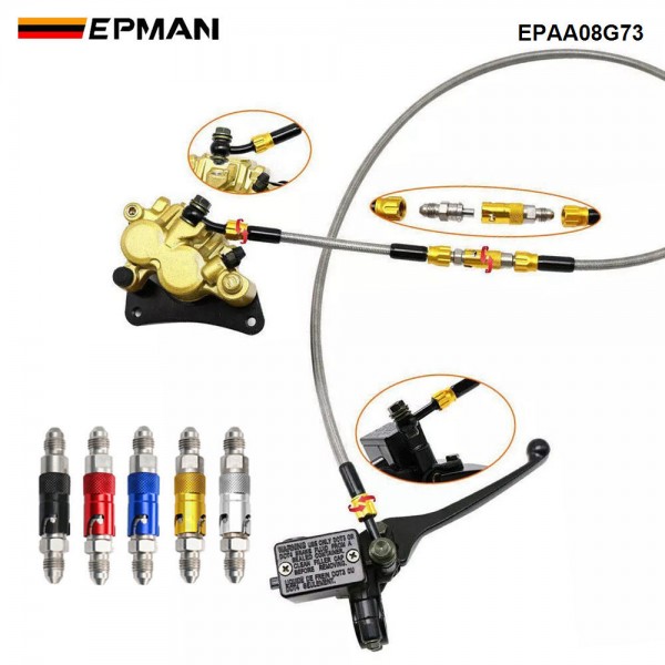EPMAN Universal AN3 Motorcycle Brake Line Hose Fluid Quick Release Connect Fitting Adapter Kit for Yamaha Brake Cable EPAA08G73 EPMAN Universal AN3 Motorcycle Brake Line Hose Fluid Quick Release Connect Fitting Adapter Kit for Yamaha Brake Cable EPAA08G73
