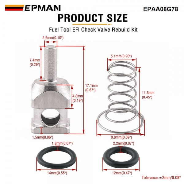 EPMAN Fuel Tool Kit Replacement for Harley Davidson Tool Kit EFI Check Valve Rebuild Kit compatible with Harley Davidson 2001-2022 EPAA08G78