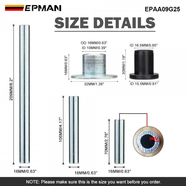 EPMAN A-Arm Bushing Kit Heavy Duty HDPE for Polaris RZR 800 / RZR S / 4 800 2008-2014 Suitable for Front and Rear Suspension Bushings EPAA09G25 EPMAN A-Arm Bushing Kit Heavy Duty HDPE for Polaris RZR 800 / RZR S / 4 800 2008-2014 Suitable for Front and Rear Suspension Bushings EPAA09G25