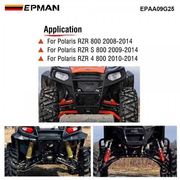 EPMAN A-Arm Bushing Kit Heavy Duty HDPE for Polaris RZR 800 / RZR S / 4 800 2008-2014 Suitable for Front and Rear Suspension Bushings EPAA09G25 EPMAN A-Arm Bushing Kit Heavy Duty HDPE for Polaris RZR 800 / RZR S / 4 800 2008-2014 Suitable for Front and Rear Suspension Bushings EPAA09G25