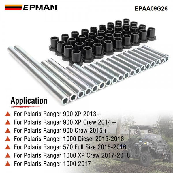 EPMAN A-Arm Bushing Kit Heavy Duty Control Arm Bushing Kit For Polaris Ranger XP 900 2013+ For Polaris Ranger 1000 XP Crew 2017-2018 For Polaris Ranger 1000 Diesel 2015-2018 EPAA09G26 EPMAN A-Arm Bushing Kit Heavy Duty Control Arm Bushing Kit For Polaris Ranger XP 900 2013+ For Polaris Ranger 1000 XP Crew 2017-2018 For Polaris Ranger 1000 Diesel 2015-2018 EPAA09G26