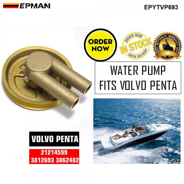 EPMAN Raw Seawater Sea Water Pump For Volvo Penta 4.3 5.0 5.7 Serpentine Belt 21214599 EPYTVP693