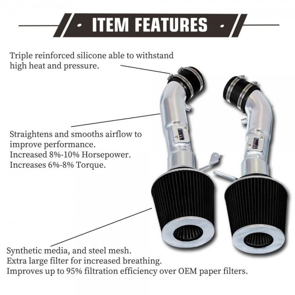 Cold Air Intake System With Filter For Infiniti G37 08-13 & Nissan 370Z 09-20