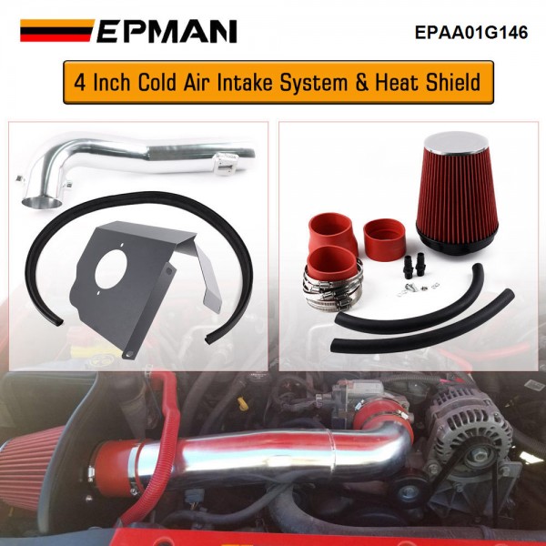 EPMAN Cold Air Intake Pipe Kit+Heat Shield for Chevrolet GMC Cadillac 5.3L 6.2L V8 Engine 2014-2019 EPAA01G146