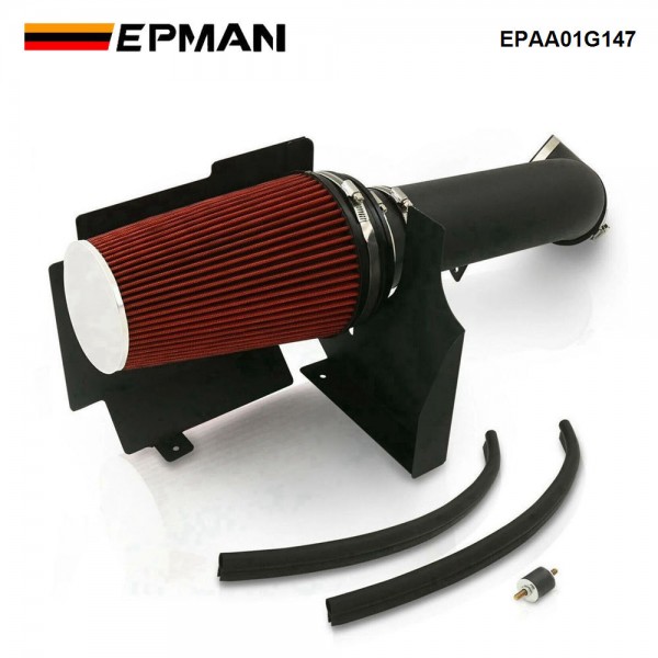 EPMAN Cold Air Intake Black Tube + Heat Shield for GMC/Chevy /Chevrolet V8 4.8L/5.3L/6.0L Silverado 1500/2500/3500 1999-2006 EPAA01G147