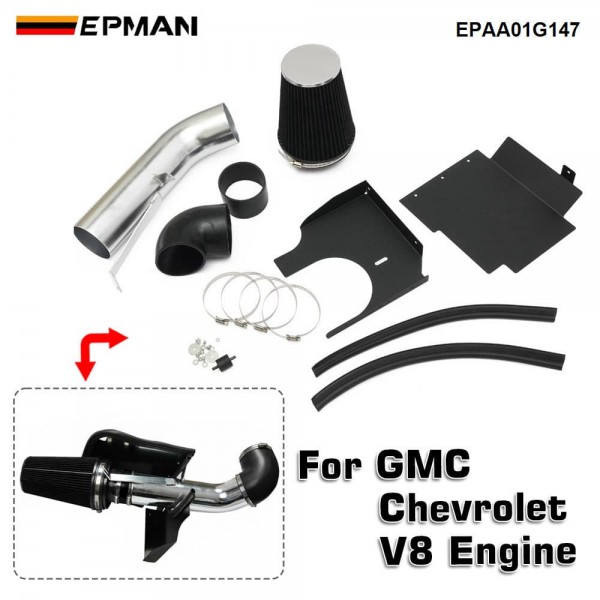 EPMAN Cold Air Intake Tube + Heat Shield for GMC/Chevy /Chevrolet V8 4.8L/5.3L/6.0L Silverado 1500/2500/3500 1999-2006 EPAA01G147