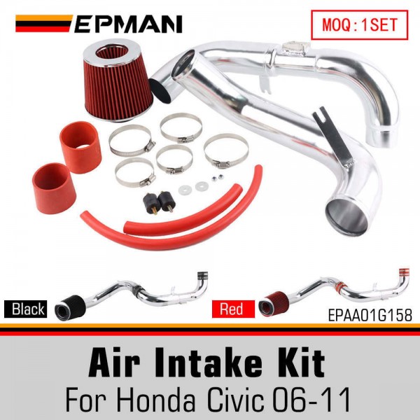 EPMAN 3" Cold Air Intake Pipe Kit Dry Filter For Honda Civic EX/LX/DX 1.8L 2006-2011 EPAA01G158