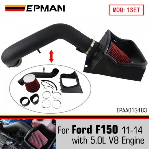 EPMAN 3.5" Heat Shield Cold Air Intake Induction Kit+Filter For Ford F150 5.0L V8 11-14 EPAA01G183