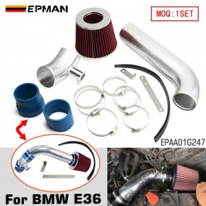 EPMAN Cold Air Intake Pipe Kit Aluminum Pipe & Air Filter Fits For BMW E36 323i 325i 328i 2.5L 2.8L 1992-1998 EPAA01G247