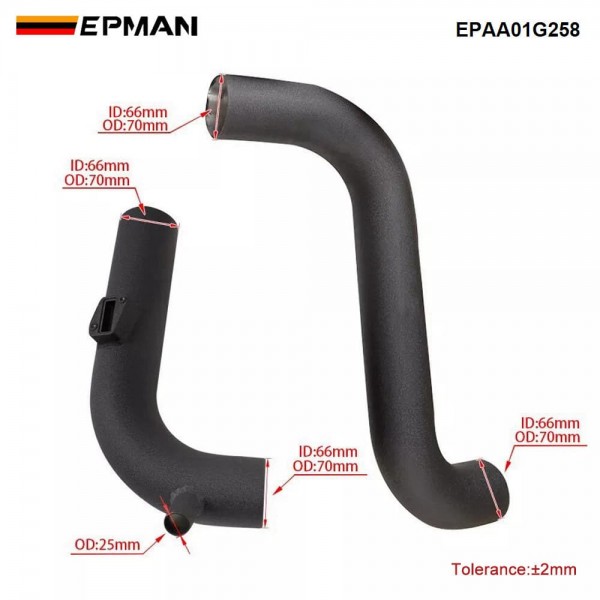 EPMAN Cold Air Intake System For VW MK5 GTI/GLI MK6 Golf R For Audi A3 S3 2.0T FSI EA113 W/ Air Filter EPAA01G258