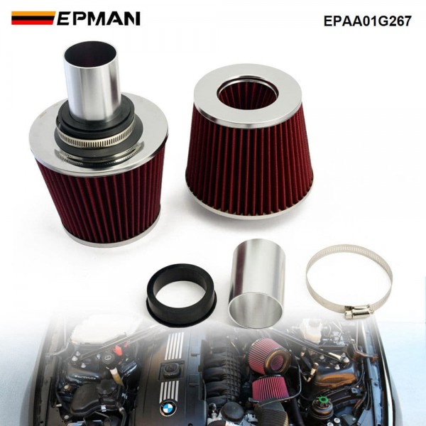 EPMAN High-Performance 2.25" HiFlow Twin Cone Air Filter Kit for BMW N54 - Compatible with E82, E89, E90, E92, E93 335i, 335xi, 135i 3.0L Models EPAA01G267
