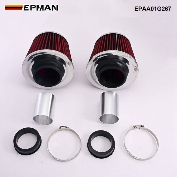 EPMAN High-Performance 2.25" HiFlow Twin Cone Air Filter Kit for BMW N54 - Compatible with E82, E89, E90, E92, E93 335i, 335xi, 135i 3.0L Models EPAA01G267