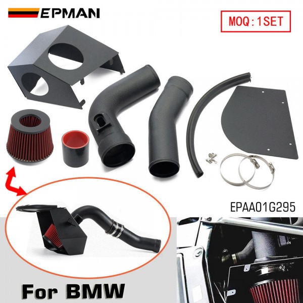 EPMAN Cold Air Intake System Kit Pipe w/ Filter + Heat Shield Kit For BMW F10/F11 520i/528i 2.0L N20 2012-2018 EPAA01G295