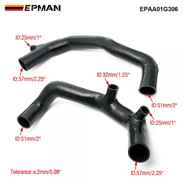 EPMAN 2" Silicone Intake Hose Pipe for BMW N54 135i 335i 535i Z4 Turbo Upgrade EPAA01G306