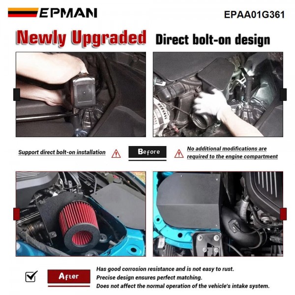 EPMAN B58 Cold Air Intake System For BMW M140i M240i 340i 440i F30 F32 F-Series 3.0L Turbo LHD RHD Aluminum Induction Kit EPAA01G361