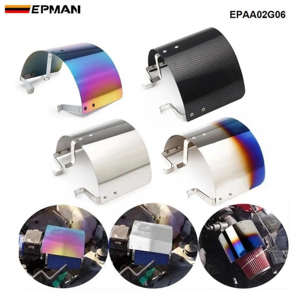 EPMAN 10PCS/LOT Air Intake Filter Heat Shield Cover 2.5"-5" Neck General Stainless Steel EPAA02G06-10T