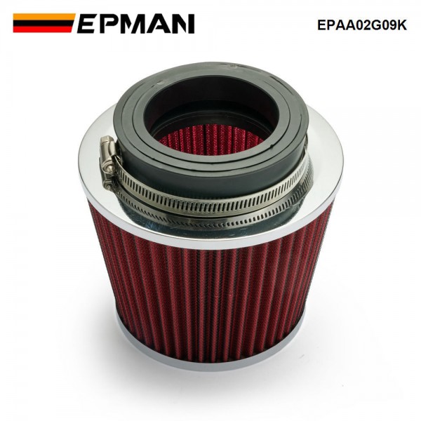 EPMAN Universal Car High Flow Cold Air Intake Air Inlet Air Intake System 102mm/89mm/76mm Mushroom Head Air Filter For Neck 4" 3.5" 3" EPAA02G09K