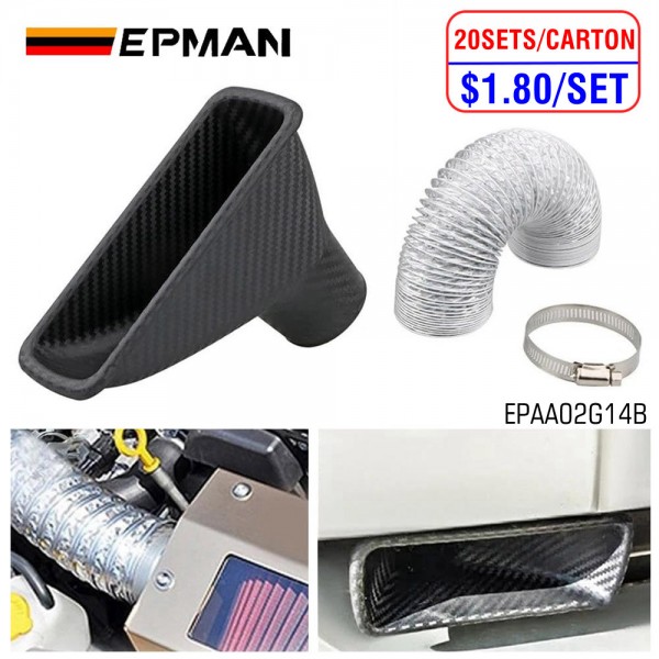 EPMAN 20SETS/CARTON Air Intake Duct,Air Duct Front Bumper Cooling Air Intake Pipe Hose Universal for Replacement Car Cooling Air Pipe Car Square Brake Air Duct EPAA02G14B-20T
