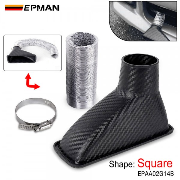 EPMAN 20SETS/CARTON Air Intake Duct,Air Duct Front Bumper Cooling Air Intake Pipe Hose Universal for Replacement Car Cooling Air Pipe Car Square Brake Air Duct EPAA02G14B-20T
