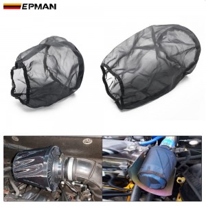EPMAN Universal Car Cone Air Filter Protective Cover Waterproof Oilproof Dustproof for High Flow Air Intake Filters Black EPAF1215 EPAF1224