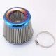 EPMAN Stainless Steel Engine Air Filter 3" Round Tapered Universal Cold Air Intake Cone Filter Burnt Blue EPAF76NEO