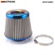 EPMAN Stainless Steel Engine Air Filter 3" Round Tapered Universal Cold Air Intake Cone Filter Burnt Blue EPAF76NEO