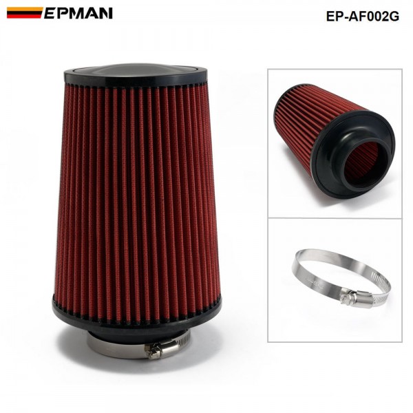 EPMAN Universal 76mm and 240mm height Cold Air Filter Work 76mm Air Intake EP-AF002G