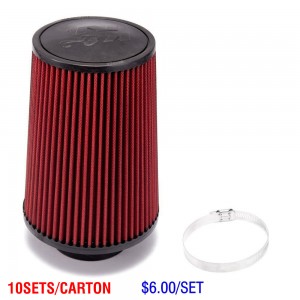 10PCS/CARTON Universal 76mm and 240mm height Cold Air Filter Red Work 76mm Air Intake TK-14084-1