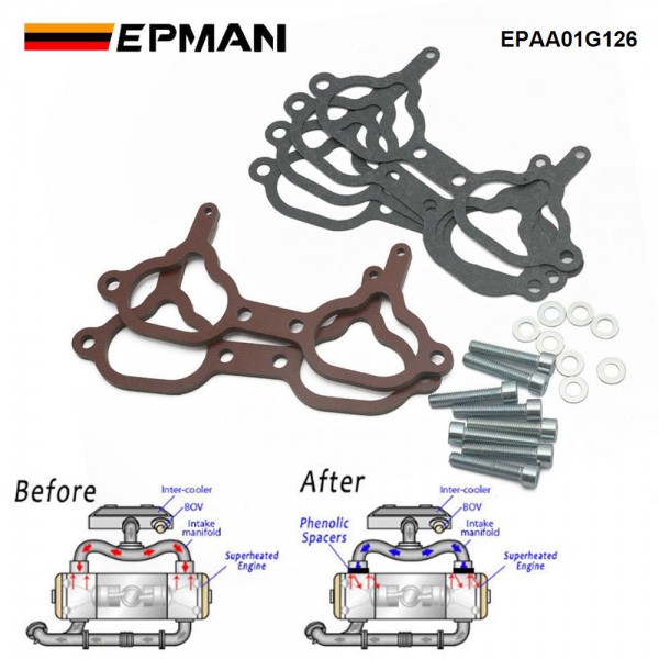 EPMAN Phenolic Manifold Spacers 6mm PAIR For Subaru WRX STI 94-98 V1-4/Liberty RS 89-98 Phase1 Engines EPAA01G126