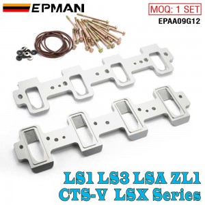 EPMAN Rectangle Intake Manifold Adapter Plates For LS1 Cathedral Port Cylinder Head to LS3 LSA ZL1 CTS-V Silver EPAA09G12