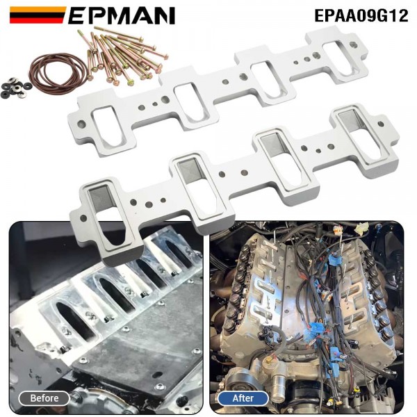 EPMAN Rectangle Intake Manifold Adapter Plates For LS1 Cathedral Port Cylinder Head to LS3 LSA ZL1 CTS-V Silver EPAA09G12 EPMAN Rectangle Intake Manifold Adapter Plates For LS1 Cathedral Port Cylinder Head to LS3 LSA ZL1 CTS-V Silver EPAA09G12