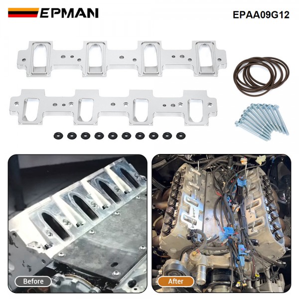EPMAN Rectangle Intake Manifold Adapter Plates For LS1 Cathedral Port Cylinder Head to LS3 LSA ZL1 CTS-V Silver EPAA09G12 EPMAN Rectangle Intake Manifold Adapter Plates For LS1 Cathedral Port Cylinder Head to LS3 LSA ZL1 CTS-V Silver EPAA09G12