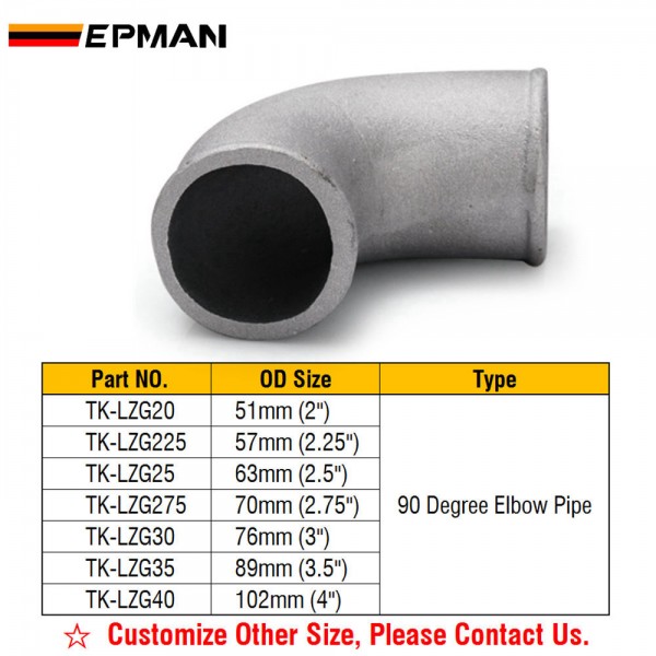 Tansky Cast Aluminum Elbow 90 Degree Pipe 51mm 57mm 63mm 70mm 76mm 89mm 102mm 2" 2.25" 2.5" 2.75" 3" 3.5" 4" Universal Tansky Cast Aluminum Elbow 90 Degree Pipe 51mm 57mm 63mm 70mm 76mm 89mm 102mm 2" 2.25" 2.5" 2.75" 3" 3.5" 4" Universal