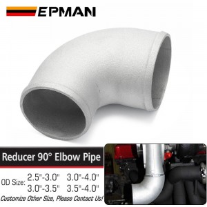 EPMAN Universal Cast Aluminum 90 Degree Reducer Pipes Intercooler Turbo Elbow Reducer Pipe Joiner 