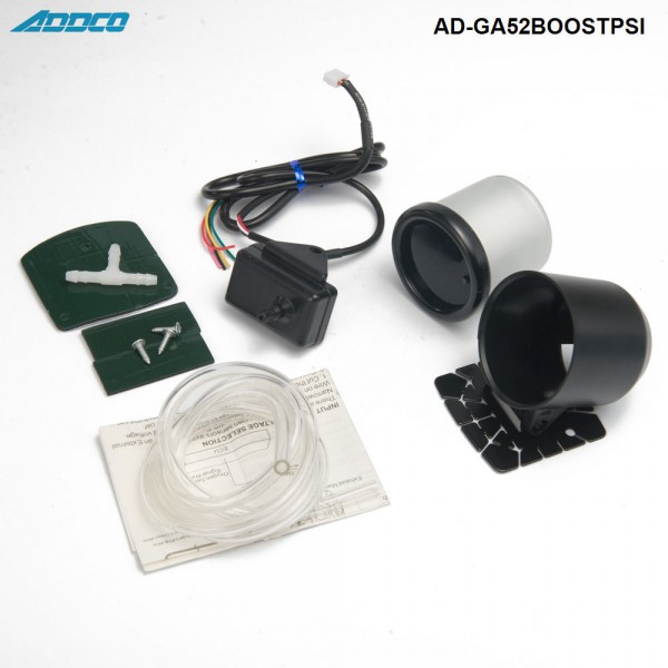  Car Auto 12V 52mm/2" 7 Colors Universal PSI Turbo Boost Gauge LED With Sensor and Holder AD-GA52BOOSTPSI