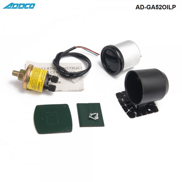 Car Auto 12V 52mm/2" 7 Colors Universal Oil Press Gauge Oil Pressure Meter LED With Sensor and Holder AD-GA52OILP