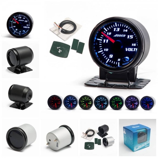  2" 52mm 7 Color LED Smoke Face Water Temp gauge Water Temperature Meter With Sensor Car meter Auto Gauge AD-GA52WAT
