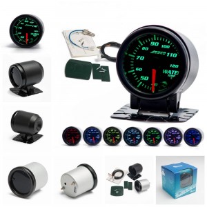  2" 52mm 7 Color LED Smoke Face Water Temp gauge Water Temperature Meter With Sensor for Car / Auto AD-GA52WAT