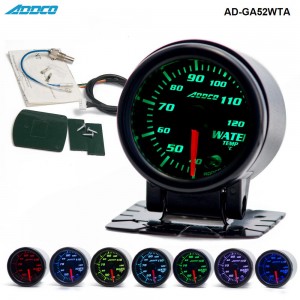  2" 52mm 7 Color LED Smoke Face Water Temp gauge Water Temperature Meter With Sensor Car meter Auto Gauge AD-GA52WAT