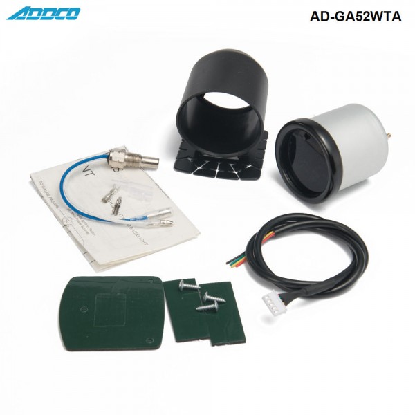  2" 52mm 7 Color LED Smoke Face Water Temp gauge Water Temperature Meter With Sensor Car meter Auto Gauge AD-GA52WTA