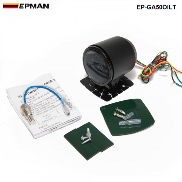 New ! Epman Racing 2" 52mm Smoked Digital Color Analog Oil Temperature Temp Meter with Sensor bracket EP-GA50OILT