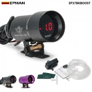 EPMAN 37mm COMPACT MICRO DIGITAL SMOKED BOOST BAR GAUGE UNIVERSAL 3-4-6-8 CYLINDER ENGINES Black,Purple EP37BKBOOST