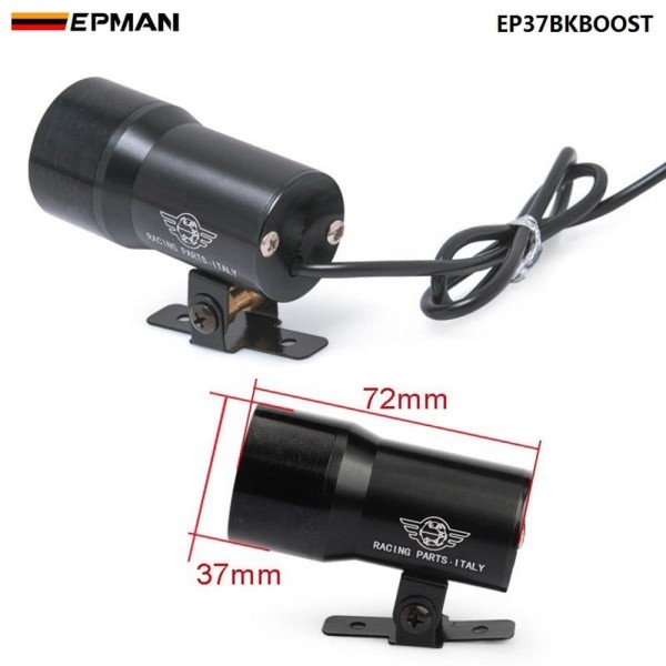 EPMAN 37mm  Compact Micro Digital Smoked Boost Bar Gauge Universal 3-4-6-8 Cylinder Engines Black Car Boost Meter EP37BKBOOST