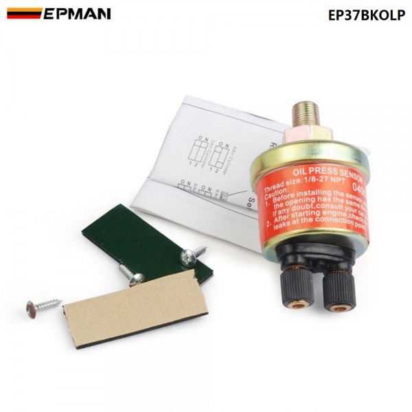 EPMAN 37mm Compact Micro Digital Smoked Oil Pressure Gauge With Sensor NTP 1/8 (Unit:PSI) EP37BKOLP