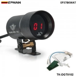 EPMAN 37mm - Compact Micro Digital Smoked Lens Water Temp Temperature Gauge Black EP37BKWAT