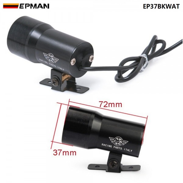 EPMAN 37mm - Compact Micro Digital Smoked Lens Water Temp Temperature Gauge Black EP37BKWAT
