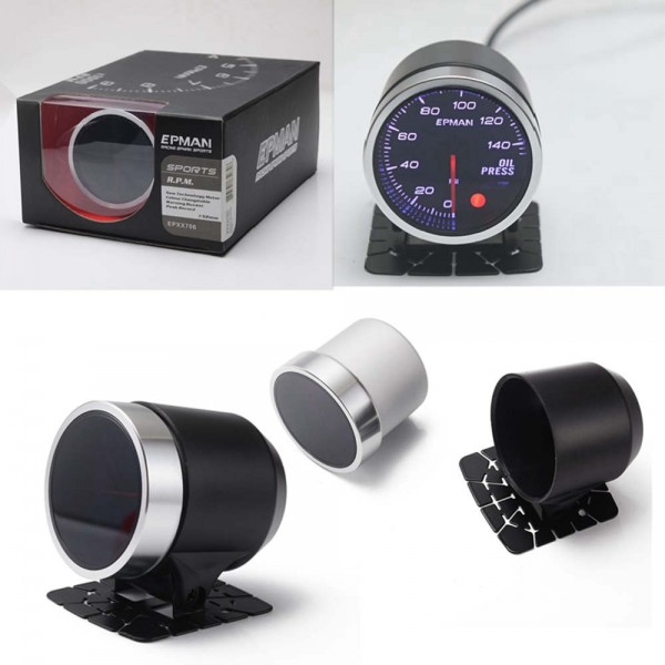 EPMAN 2" 52mm Turbo Boost Oil Pressure Oil Temp  Water Temperature Tachometer Volt Gauge EXT EGT Meter 10 Color Digital LED Display Car Meter 