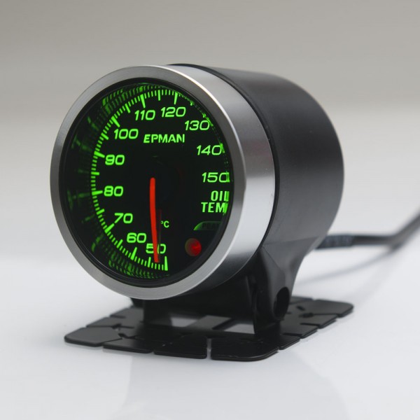 EPMAN 12V 2" 52mm Universal Auto Racing Oil Temp Meter Gauge Oil Temperature Gauge 10 Colors Digital LED Display Car Meter With Sensor And Holder EPXX703