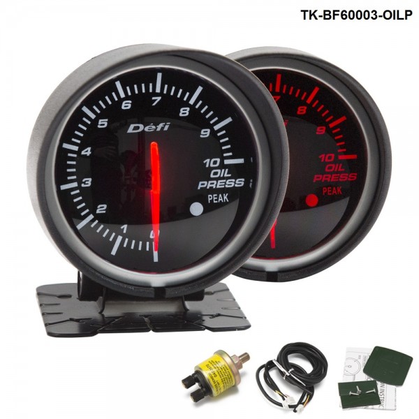 BF 60mm LED Oil Pressure Gauge High Quality Auto Car Motor Gauge with Red & White Light TK-BF60003-OILP